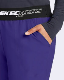 skechers™ sk202 women's vitality logo elastic waistband scrub pant