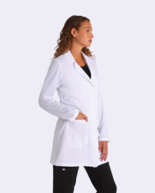 front 2405 32 3pkt rounded collar lab coat