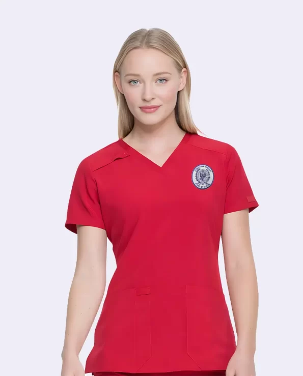 classic v neck unisex top with chest pocket #2200 gu logo (copy)