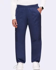 women's elastic waist navy scrub pant
