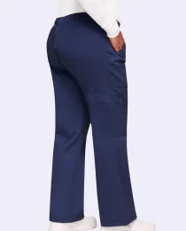 women's elastic waist navy scrub pant