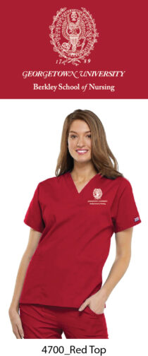 women's 3 pocket dolman v neck red scrub top