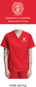men's eds signature v neck red scrub top