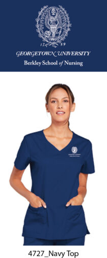 women's v neck navy scrub top
