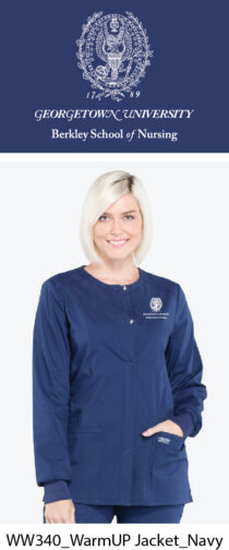 women's snap front warm up solid navy scrub jacket