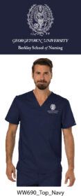 men's v neck solid navy scrub top