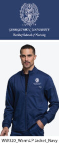 men's zip front solid navy scrub jacket